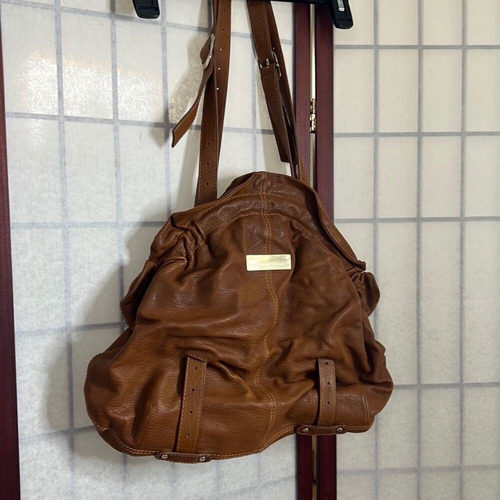 LOEFFLER RANDALL RUCHED LEATHER SHOULDER BAG‎